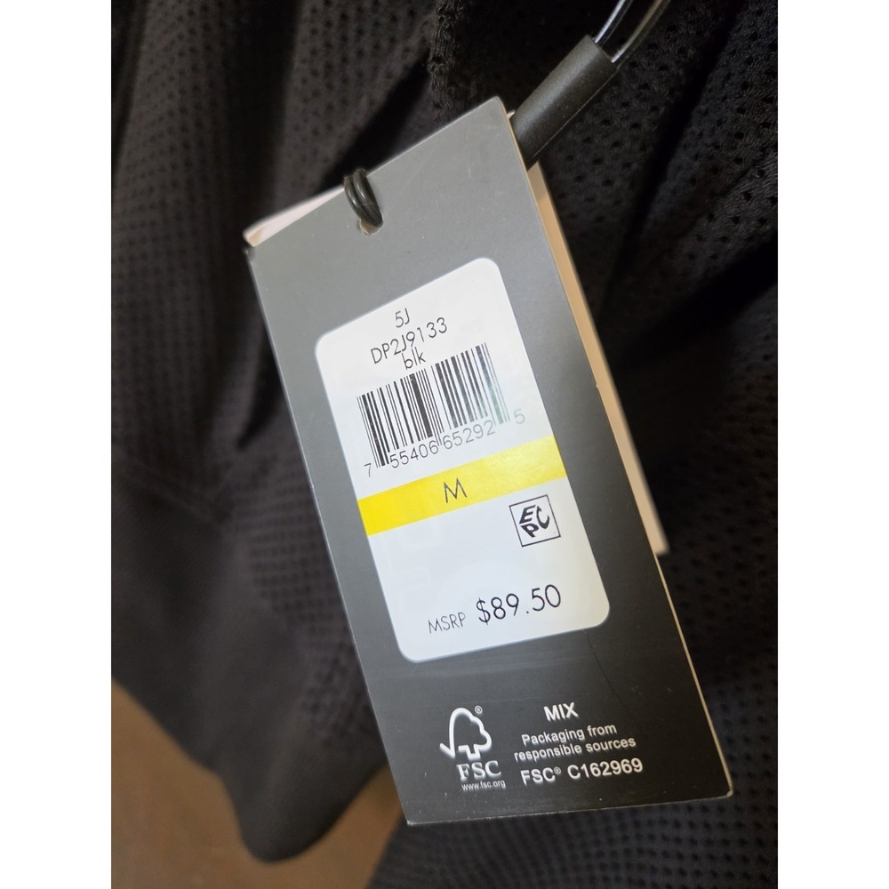 DKNY Full Zip Hoodie Active Mesh‎ Womens Medium Black Stretch Drawstring NWT - Picture 3 of 12